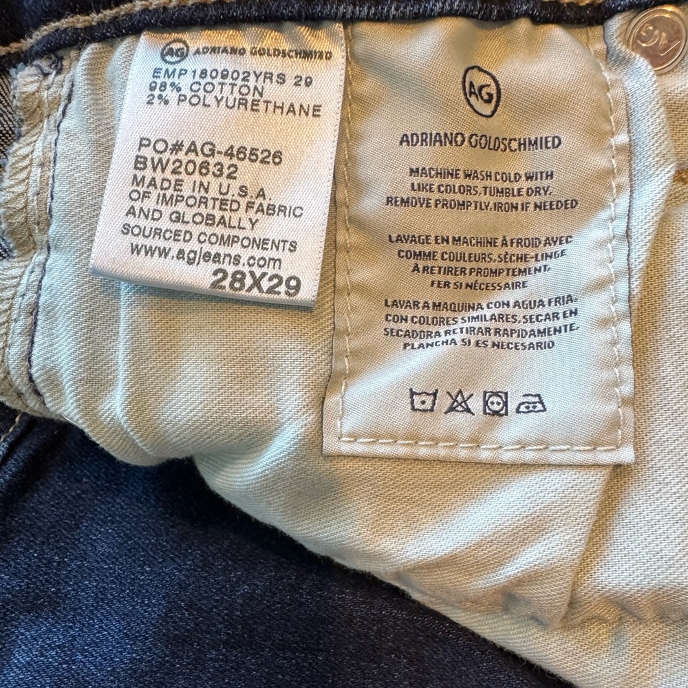 Ag Adriano Goldschmied B Type 1 Skinny Ankle Jeans 28x29 - Picture 9 of 9